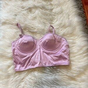 Light Pink Satin Corset Top